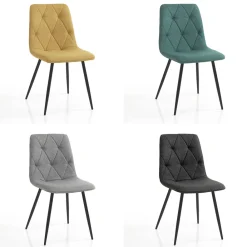 Viadurini Living Moderne Stühle-4 Esszimmerstühle aus pflegeleichtem Stoff und Metallbeinen - Ligurien