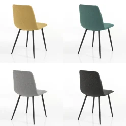 Viadurini Living Moderne Stühle-4 Esszimmerstühle aus pflegeleichtem Stoff und Metallbeinen - Ligurien