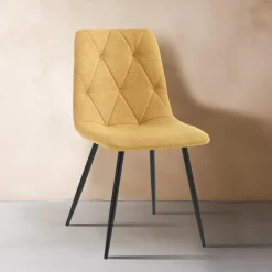 Viadurini Living Moderne Stühle-4 Esszimmerstühle aus pflegeleichtem Stoff und Metallbeinen - Lazio