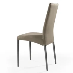 Viadurini Living Design Stühle-2 Esszimmerstühle aus Stoff in der Farbe Caribou und anthrazitfarbenen Beinen, hergestellt in Italien – Kite