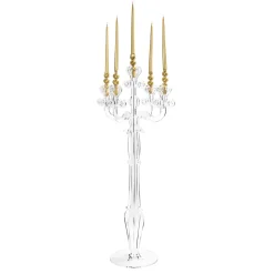 Viadurini Living Kerzenständer-5 Flammen transparenter Plexiglaskandelaber Made in Italy - Paolino