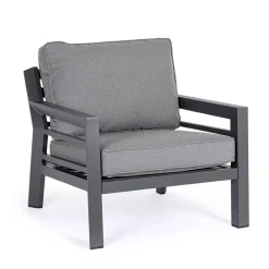 Viadurini in the Garden Metallsessel-2 Gartensessel aus Aluminium und Stoffsitzkissen - Point