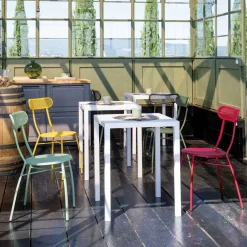 Viadurini in the Garden Gartenstühle Metall-4 Gartenstühle aus Metall in verschiedenen Farben Made in Italy - Hedge