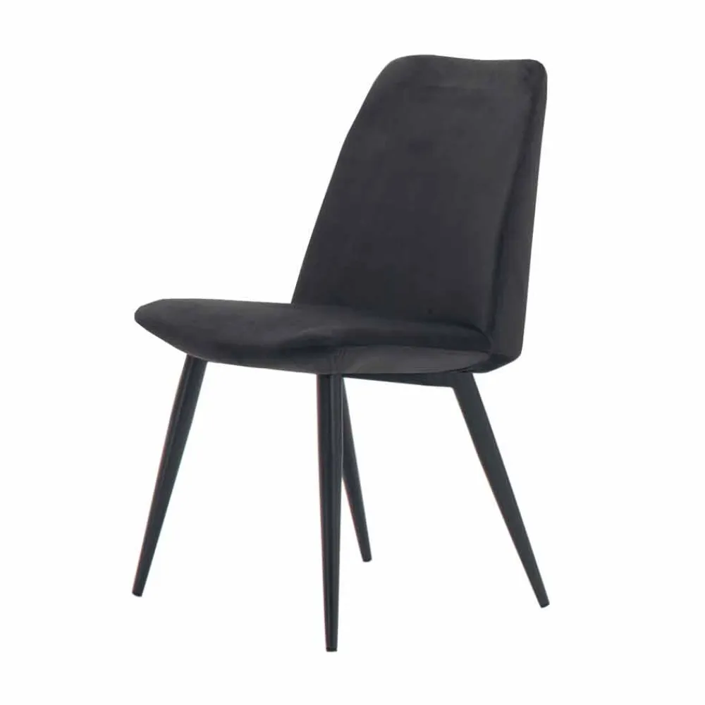 Viadurini Living Moderne Stühle-4 gepolsterte Esszimmerstühle mit Samtbezug, hergestellt in Italien – Granella