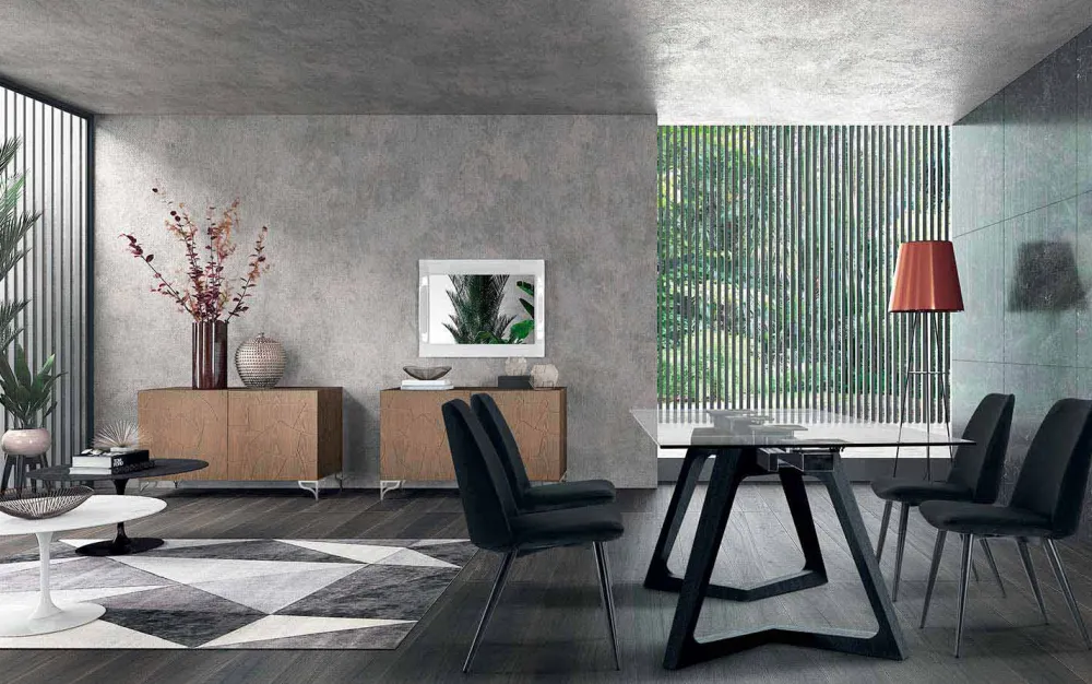 Viadurini Living Moderne Stühle-4 gepolsterte Esszimmerstühle mit Samtbezug, hergestellt in Italien – Granella