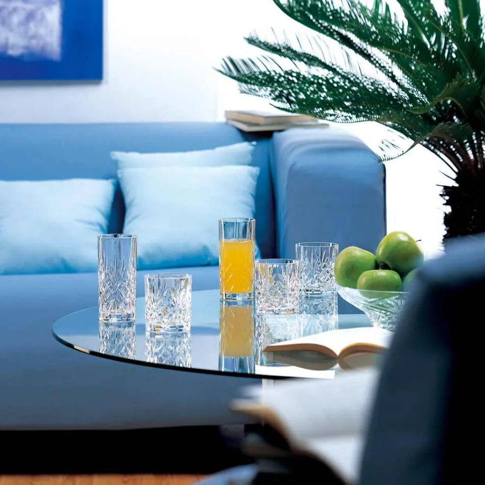 Viadurini Kitchen Italienisches Kristallgeschirr-12 Gläser, High Tumbler, Highball für Cocktail in Eco Crystal - Cantabile