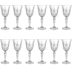 Viadurini Kitchen Italienisches Kristallgeschirr-12 Gläser Wein, Wasser, Cocktail im ökologischen Kristall-Vintage-Stil - Cantabile