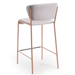 Viadurini Living Küchenhocker-2 Hocker aus Perlmutt-Samtstoff und roségoldenen Beinen, hergestellt in Italien – Schmetterling