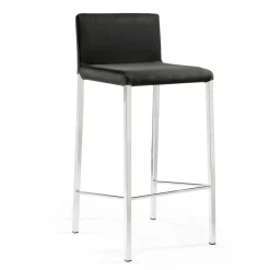 Viadurini Living Küchenhocker-2 Hocker aus schwarzem Stoff und silbernen Stahlbeinen, hergestellt in Italien – Cadente