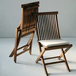 Viadurini in the Garden Gartenstühle Holz-2 klappbare Gartenstühle aus Teakholz