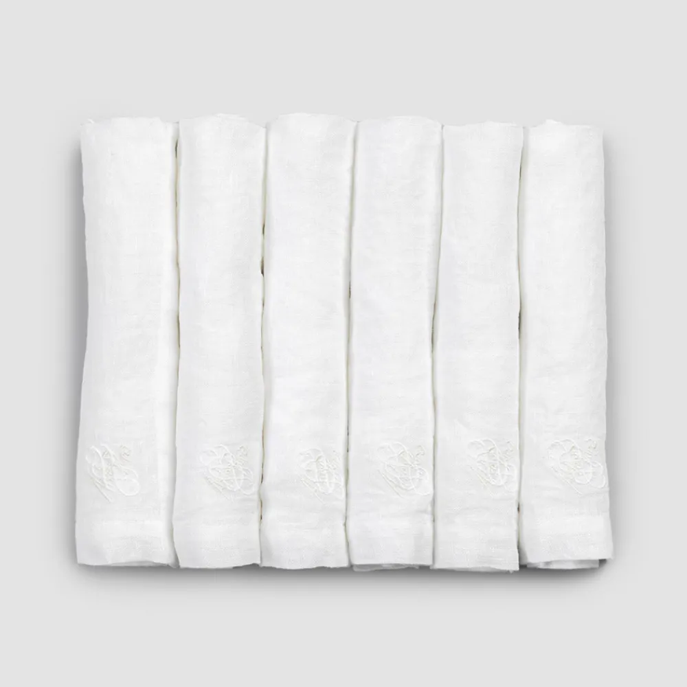 Viadurini Textile Servietten-6 leichte Leinenservietten mit hochwertiger Luxusdekoration - Virtu