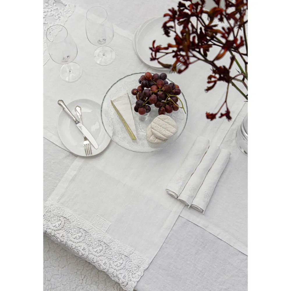 Viadurini Textile Servietten-6 leichte Leinenservietten mit hochwertiger Luxusdekoration - Virtu