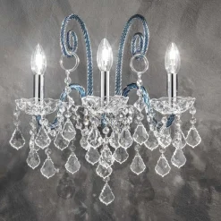 Viadurini Lighting Klassische Wandleuchten-3 Lichter Artisan Glaswandlampe von Venedig Made in Italy - Florentiner