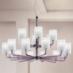 Viadurini Lighting Moderne Kronleuchter-18 Lichter Handgefertigter Kronleuchter aus venezianischem Glas Made in Italy - Graham