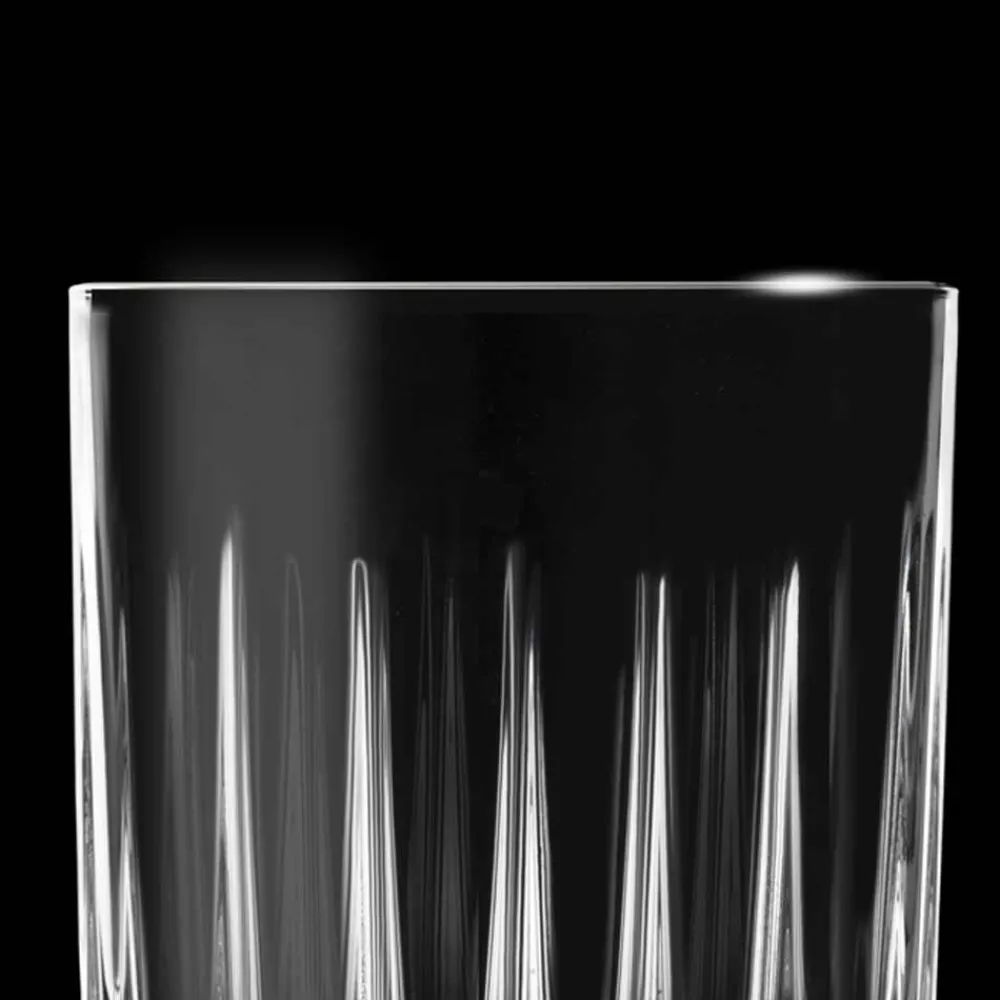 Viadurini Kitchen Italienisches Kristallgeschirr-12 Likörgläser aus Öko-Kristall mit linearen Designdekorationen - Senzatempo