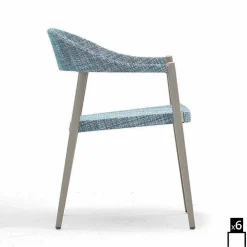 Varaschin Holzsessel|Moderne Sessel-6 Loungestühle Clever Set