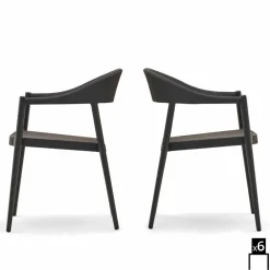 Varaschin Holzsessel|Moderne Sessel-6 Loungestühle Clever Set