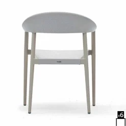 Varaschin Holzsessel|Moderne Sessel-6 Loungestühle Clever Set