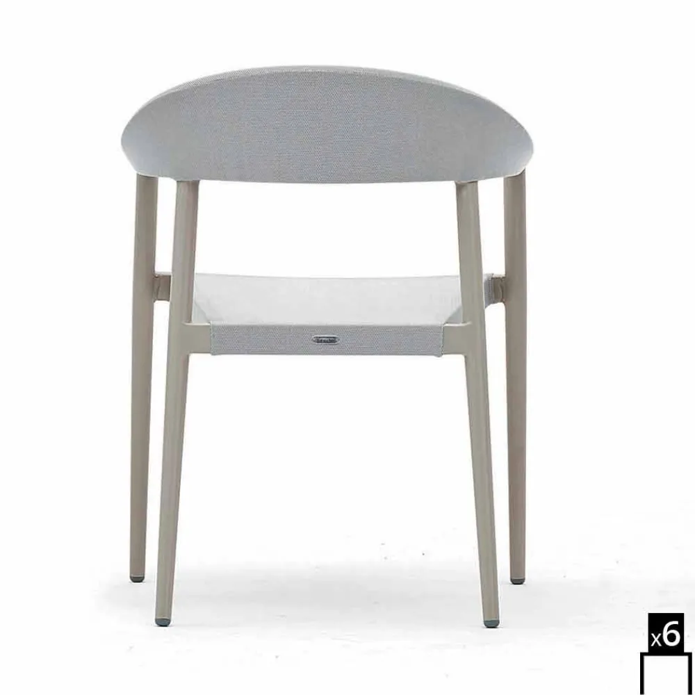 Varaschin Holzsessel|Moderne Sessel-6 Loungestühle Clever Set