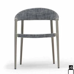 Varaschin Holzsessel|Moderne Sessel-6 Loungestühle Clever Set