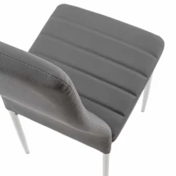 Viadurini Living Moderne Stühle-4 moderne Esszimmerstühle aus Lederimitat und Metallbeinen - Spiga