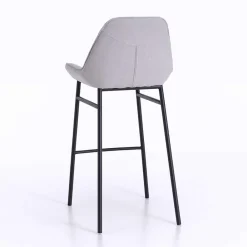 Viadurini Living Küchenhocker-2 moderne Metallhocker mit Sitz aus Mikrofaser oder Kunstleder - Bellino