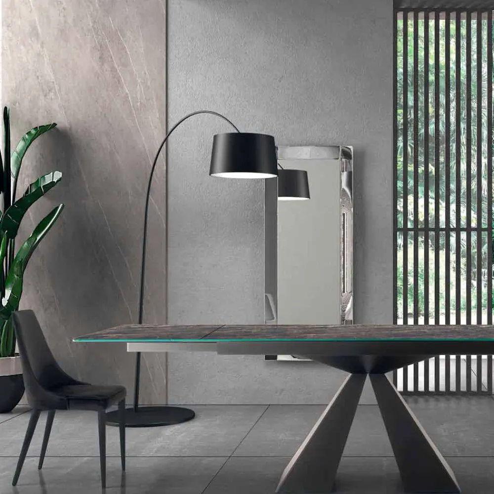 Viadurini Living Moderne Stühle-4 moderne Stahlstühle mit gepolstertem Samtsitz, hergestellt in Italien – Nirvana