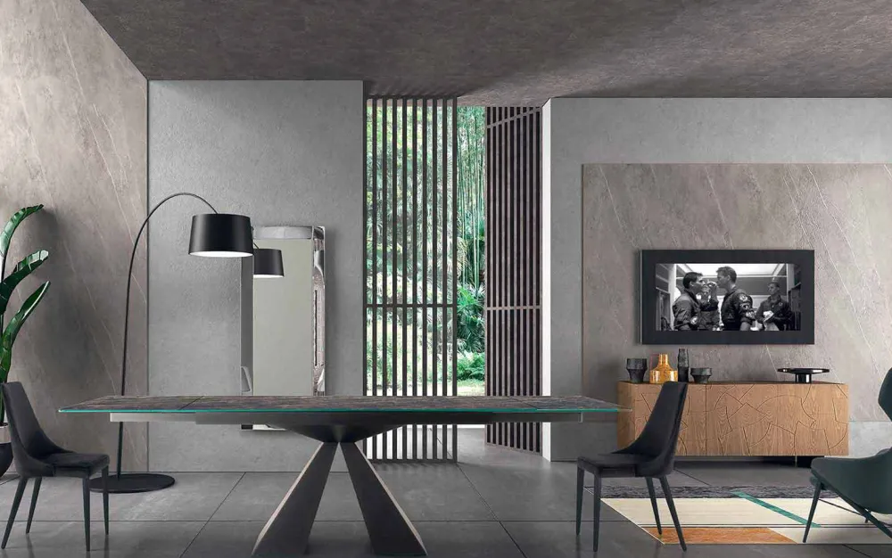 Viadurini Living Moderne Stühle-4 moderne Stahlstühle mit gepolstertem Samtsitz, hergestellt in Italien – Nirvana