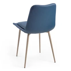 Viadurini Living Design Stühle-2 Monocoque-Stühle aus Holz und blauem Stoff, hergestellt in Italien – klein