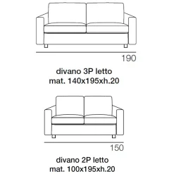 Viadurini Living Moderne Schlafsofas-2- oder 3-Sitzer-Schlafsofa aus abnehmbarem Stoff Made in Italy - Geneviev