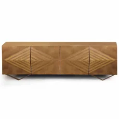 Viadurini Living Sideboards-2- oder 4-türiges Sideboard aus Holz mit Kristallregalen Made in Italy - Gardena