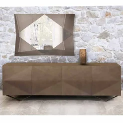 Viadurini Living Sideboards-2- oder 4-türiges Sideboard aus Holz mit Kristallregalen Made in Italy - Gardena