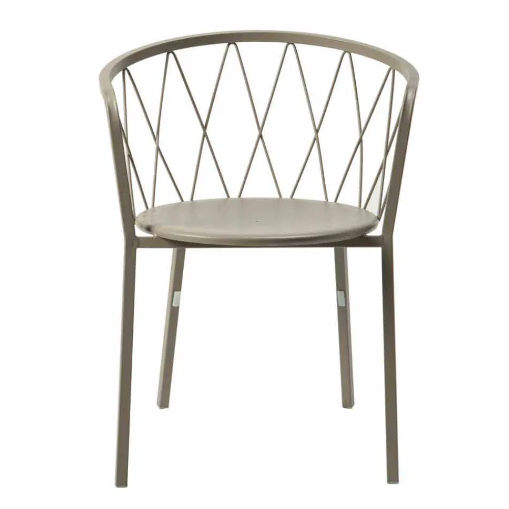 Viadurini in the Garden Metallsessel-2 Outdoor-Sessel aus lackiertem Metall stapelbar Made in Italy - Adia