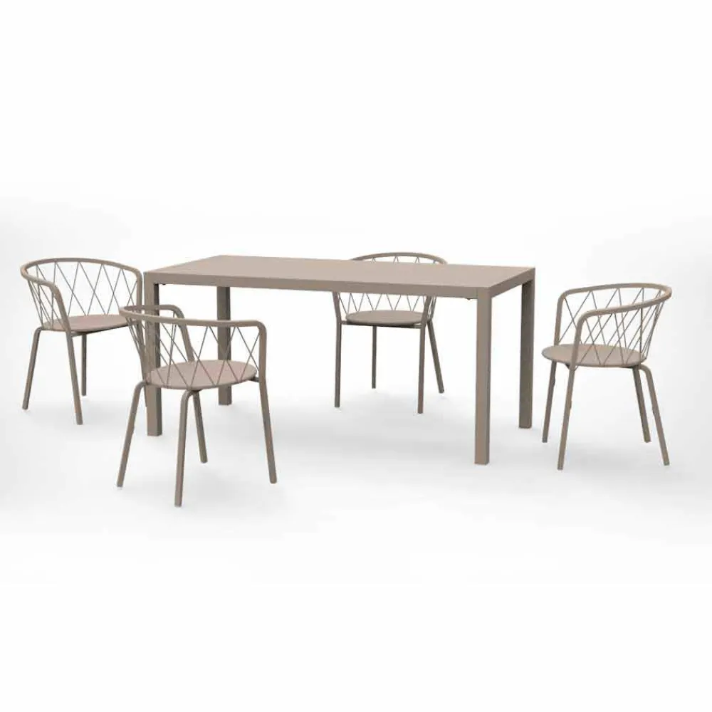 Viadurini in the Garden Metallsessel-2 Outdoor-Sessel aus lackiertem Metall stapelbar Made in Italy - Adia