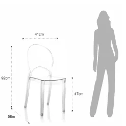 Viadurini Living Moderne Stühle-4 stapelbare Außen- und Innenstühle aus Polycarbonat – Pferd