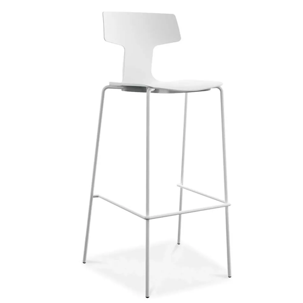 Viadurini in the Garden Outdoor Hocker-2 stapelbare Außenhocker aus Metall und Polypropylen Made in Italy Annice