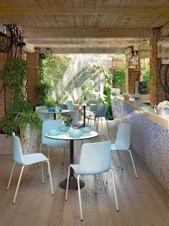 Viadurini in the Garden Gartenstühle Metall-4 stapelbare Außenstühle aus Metall und Polypropylen Made in Italy - Carita