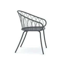 Viadurini in the Garden Metallsessel-2 stapelbare Gartensessel aus Metall und Kissen Made in Italy - Fontana