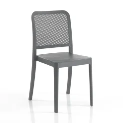 Viadurini in the Garden Gartenstühle Kunststoff-4 stapelbare Innen- und Außenstühle aus Polypropylen – Pfau