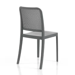 Viadurini in the Garden Gartenstühle Kunststoff-4 stapelbare Innen- und Außenstühle aus Polypropylen – Pfau