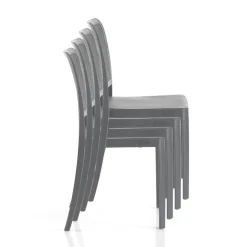 Viadurini in the Garden Gartenstühle Kunststoff-4 stapelbare Innen- und Außenstühle aus Polypropylen – Pfau