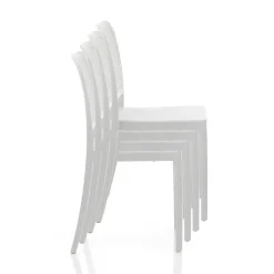 Viadurini in the Garden Gartenstühle Kunststoff-4 stapelbare Innen- und Außenstühle aus Polypropylen – Pfau