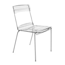 Viadurini Living Design Stühle-2 stapelbare Stühle aus Plexiglas und Eisen, hergestellt in Italien – Timon