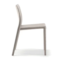 Viadurini in the Garden Moderne Stühle-2 stapelbare Stühle aus Polypropylen, Glasfaser und gepolstert mit grauer Wolle – Cut