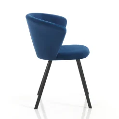 Viadurini Living Moderne Stühle-2 Stühle aus blauem Mikrofaserstoff mit Samteffekt – Everest