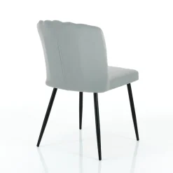 Viadurini Living Moderne Stühle-4 Stühle aus grauem Mikrofaserstoff mit Samteffekt – Aprikose