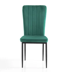 Viadurini Living Moderne Stühle-4 Stühle aus Mikrofaserstoff mit grünem Samteffekt und schwarzem Metall - Kampanien