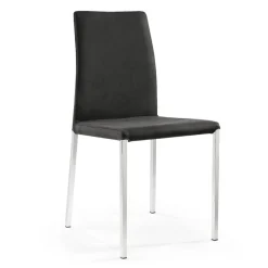 Viadurini Living Design Stühle-2 Stühle aus schwarzem Stoff und silbernen Stahlbeinen, hergestellt in Italien – Cadente