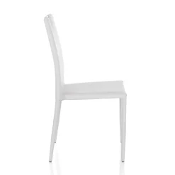 Viadurini Living Moderne Stühle-4 Stühle komplett gepolstert mit weißem Kunstleder – Tulio