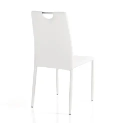 Viadurini Living Moderne Stühle-4 Stühle komplett gepolstert mit weißem Kunstleder – Tulio